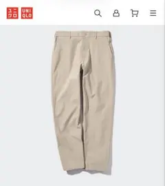 美品 ユニクロ 感動イージーパンツ コットンライク ベージュ サイズS