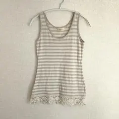w closet ダブルクローゼット タンクトップ ボーダー レースのサムネイル