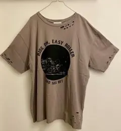 NANING9 ダメージ加工 Tシャツ