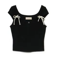 ANDMARY Putty ribbon tops ブラック - メルカリ