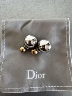 美品 Dior トライバル ピアス シルバー ゴールド