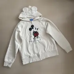 セール☆Disney Resort コットン裏起毛ミッキーマウス パーカー白