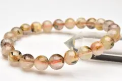 迫力の内包美 ヘマタイトインタイチンルチルクォーツ　8mm　天然石ブレスレット