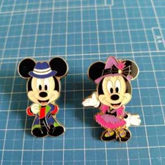 ミッキー・ミニー ピンバッジ 2個セット