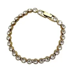 美品◎ スワロフスキー ブレスレット テニス クリスタル ゴールドのサムネイル