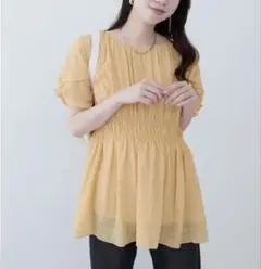 【新品未使用】natural couture♡ねじり袖ペプラムチュニックのサムネイル