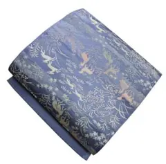 ユ名古屋帯 正絹 鹿 花草 着物 帯仕立て上り