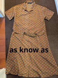 as know as アズノウアズ♡ 半袖シャツワンピース 茶色