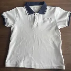ジャクエツ 120 ホワイト ネイビー ポロシャツ 体操服
