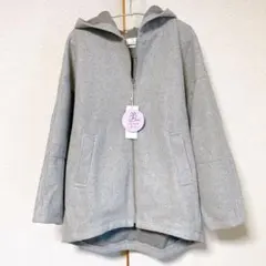 ESSENE フード付きシルエットコート M 洗える グレー 新品