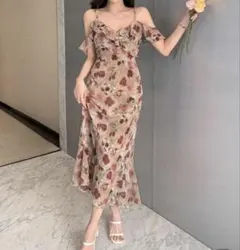 キャミワンピ ロングワンピース 花柄