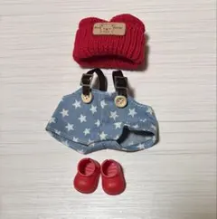 17cm ぬいぐるみ服 着せ替え　星柄サロペット3点セット　LABUBU ラブブ