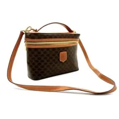 美品【CELINE】ミニバッグ マカダム柄　トリオンフ　ゴールド金具 PVC