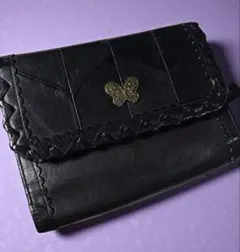 ANNA SUI ビッグバタフライ ロングウォレット ブラック がま口 - メルカリ