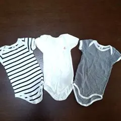 プチバトー 半袖ボディロンパース 6m 70㎝ 3枚セット