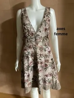 アクシーズファム　花柄ワンピース　ジャンパースカート