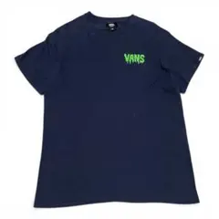VANS バンズ スライムロゴ バックプリント 半袖 Tシャツ ネイビー Mのサムネイル