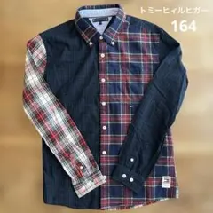 トミーヒィルヒガー　チェック柄 長袖シャツ　164センチ