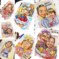 世界で1枚のオーダーメイド似顔絵★誕生日★記念日★結婚式★古希★卒園式★退職