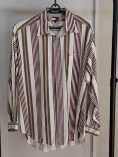 TOMMY HILFIGER ストライプ長袖シャツ L　オーバーサイズ　古着