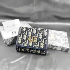 Christian Dior 三つ折り財布 ネイビー