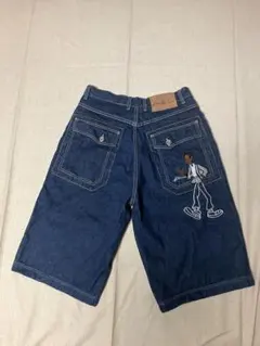 美品 PLATINUM FUBU プラティナムフブ 刺繍 デニム 7分丈 W34のサムネイル