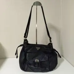 8-183 PRADA 黒 ナイロン　ショルダーバッグ