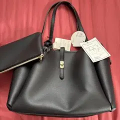 grove ブラック トートバッグ ポーチ付き