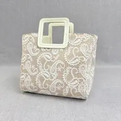 SALON de RUBAN ハンドバッグ 刺繍 アイボリー