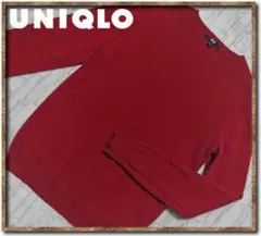 ユニクロ　カシミヤ100%丸首ニット　赤