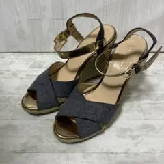 コールハーン (Cole Haan) デニム風クロスストラップサンダル　23cm