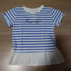 新品　青色　ボーダー　Tシャツ　120cm