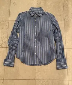 ラルフローレン　青と白のストライプ長袖シャツ