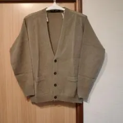 メンズ カーディガン カーキ Mサイズ