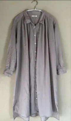 studio CLIPシャツワンピース ロング丈 グレージュ　Mサイズ