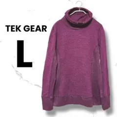 TEK GEAR パープル ハイネックニット 長袖セーター 紫 シンプル L