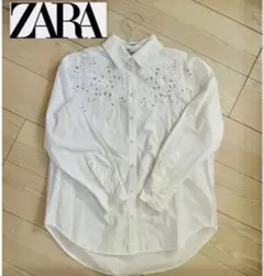 ZARA 刺繍入り長袖シャツ ブラウス