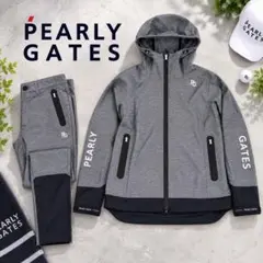 美品　PEARLY GATES パーリーゲイツ　レインウェア　上下　セットアップ 定価7.0万】 パーリーゲイツ レインウェア 上下セットアップ L MM
