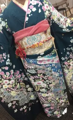 一時値下げ】 成人式 振袖 フルセット ブルー - メルカリ