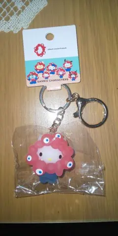 ミャクミャクXハローキティー 立体マスコットクリアカラーキーホルダー