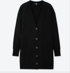UNIQLO ブラック Vネック ロングカーディガン　ロングガーデ　黒