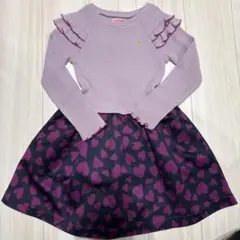 ケイドスペード　ハート柄ワンピース（ラベンダー）