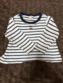 プティマイン ボーダー長袖Tシャツ（チェリー刺繍）