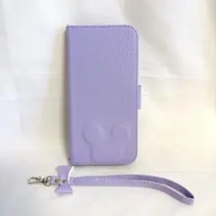 iPhone 13 Pro Max ケース　手帳型　パープル　隠れミッキー