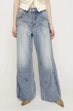 eaphi / RUFFLE DETAIL DENIM PANTS - メルカリ