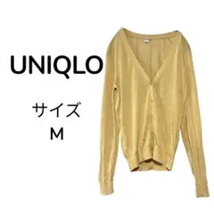 UNIQLO ユニクロ ライト Vネック カーディガン 長袖 サイズ M 黄色
