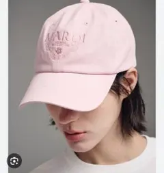 MardiMercredi ピンク刺繍ロゴキャップ