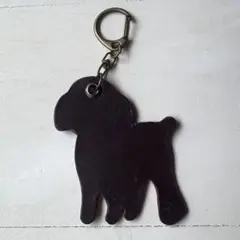 レザーチャーム 犬のシルエット トイプードル