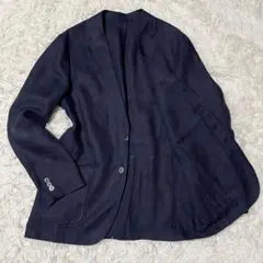 Maker’s Shirt鎌倉 テーラードジャケット 麻 100% L ネイビー