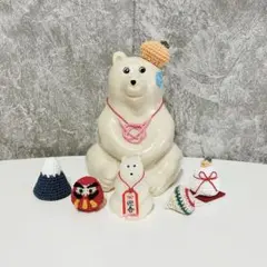 しろくま貯金箱　着せ替え　お正月セット